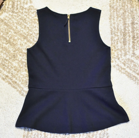 SOLD - J. Crew Factory Navy Ponte Peplum Tank Top - Picture 5 of 7